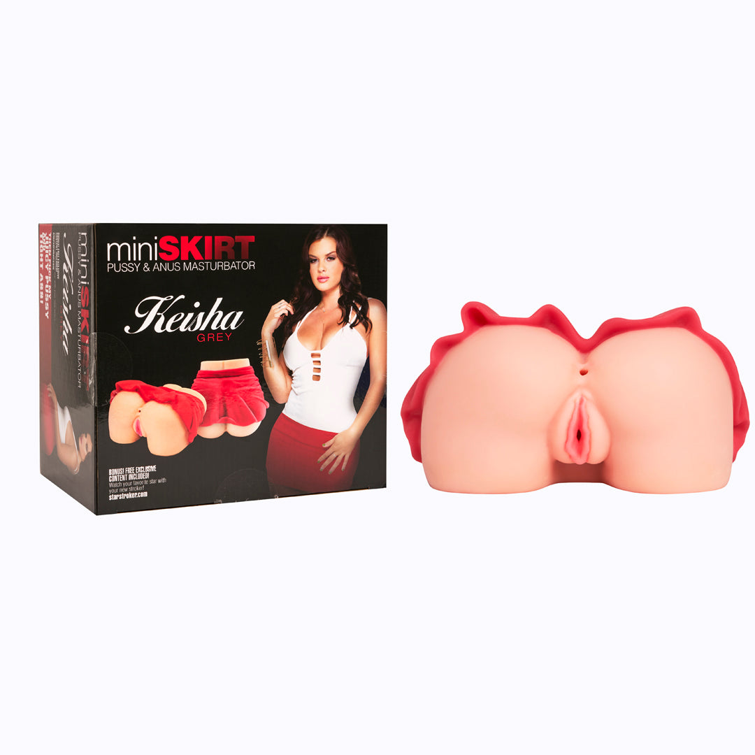 Keisha Grey Mini Skirt Pussy & Anus Masturbator