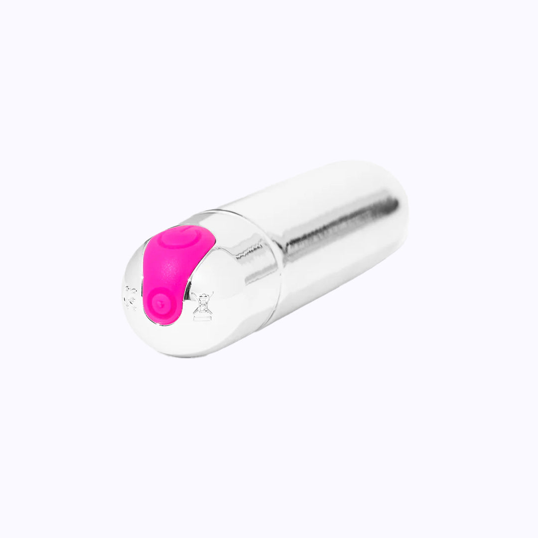 Pink Pussycat Silver Bullet Rechargeable Vibrator - Chrome