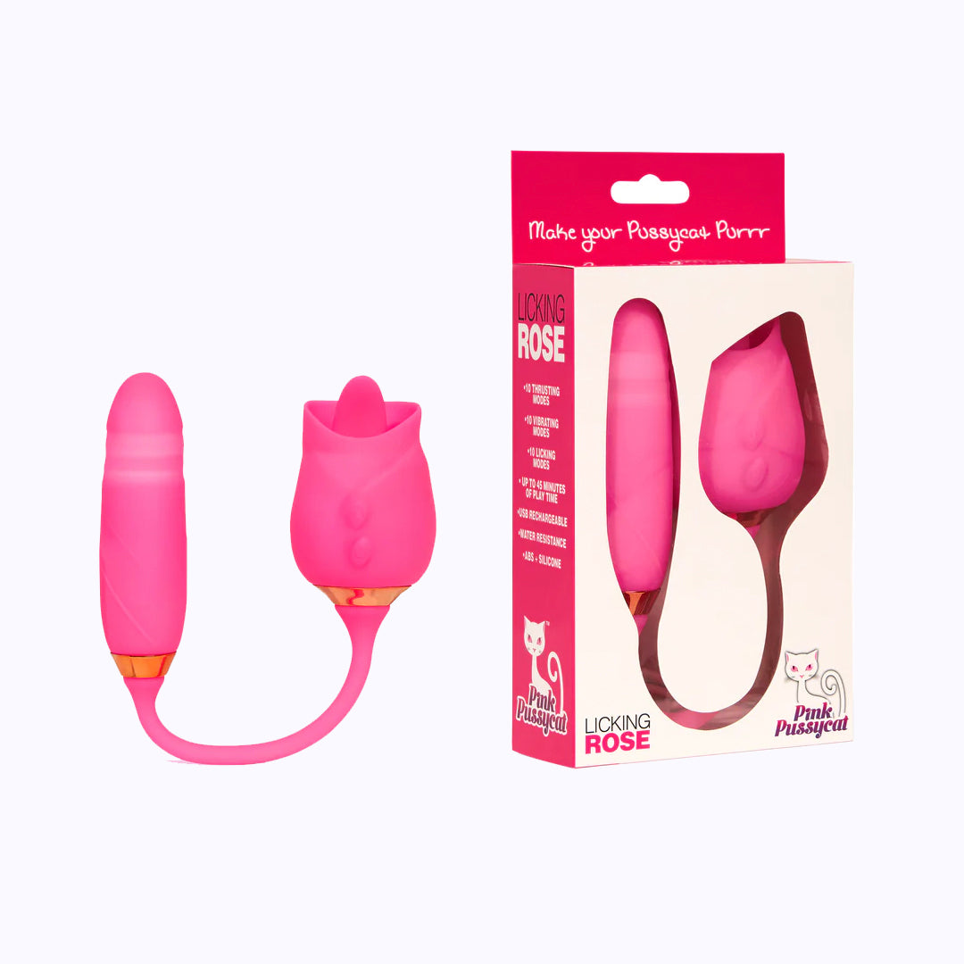 Pink Pussycat Vibrating Licking Rose - Pink